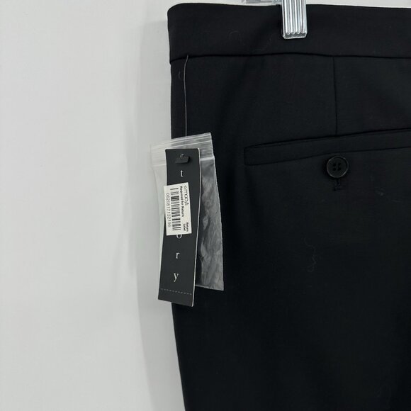 NEW THEORY rosel tailor pants trousers mid rise straight leg wool crepe black 10 - Picture 7 of 8